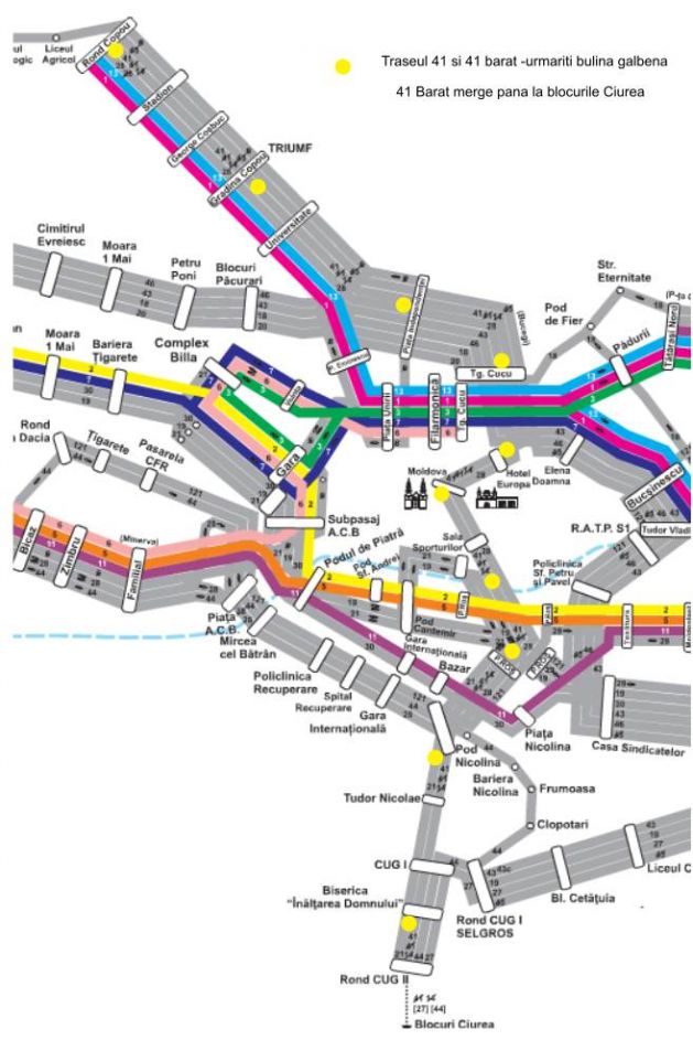 Traseele 41 si 41 barat de autobuze Iasi