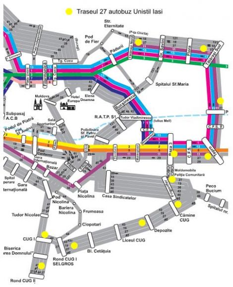 Traseul 27 Autobuz Unistil Iasi