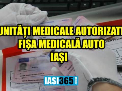 Fișe medicale auto Iași - unități sanitare autorizate să efectueze examinarea medicala  